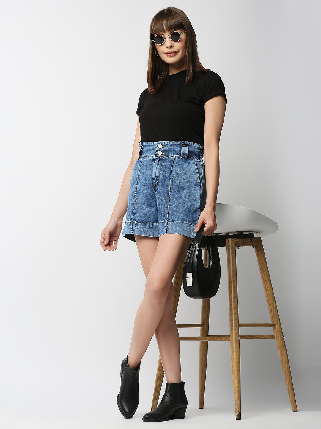 Women Blue Slim Fit Shorts