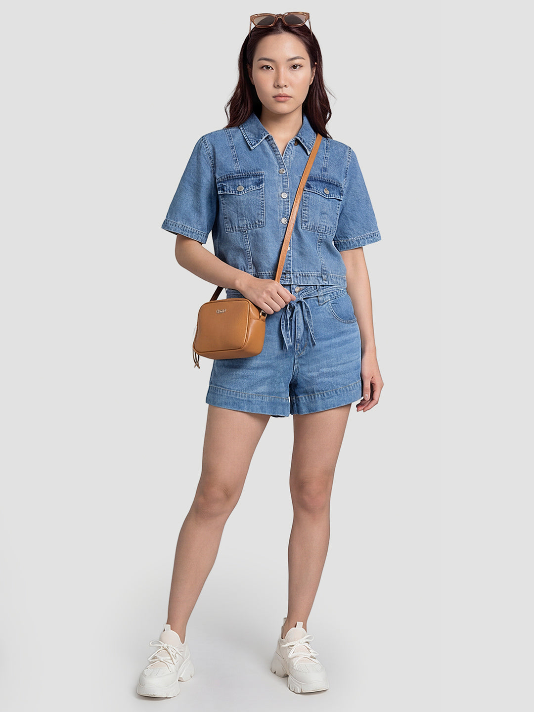 Women Blue Mid-Rise Shorts