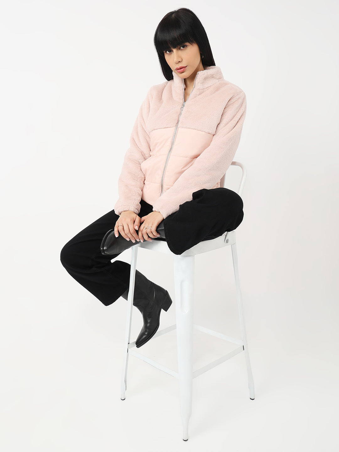 Women Rose Pink Winter Jacket