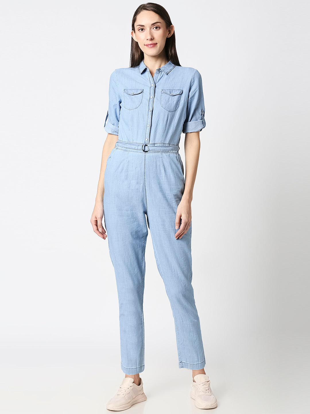 Women Blue Slim Jumpsuit