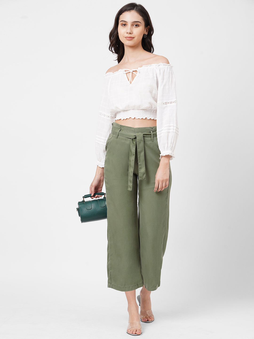 Women Olive Solid Paper Bag