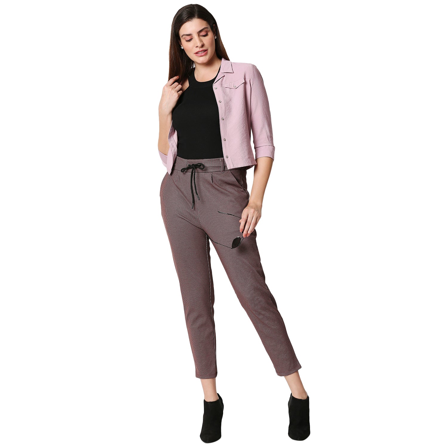 Women Lilac Crop Shirt