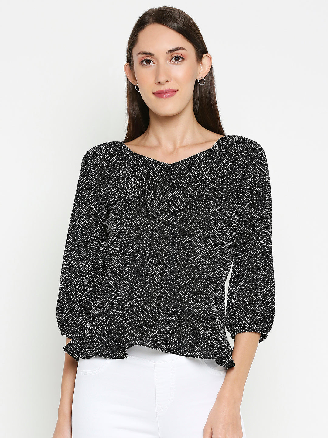 Women Black Slim Top