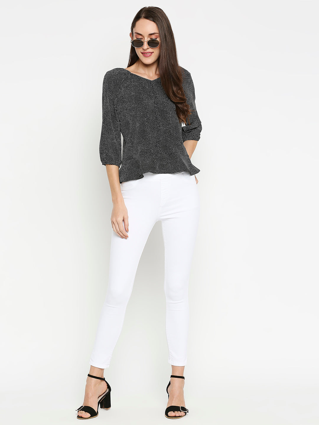 Women Black Slim Top