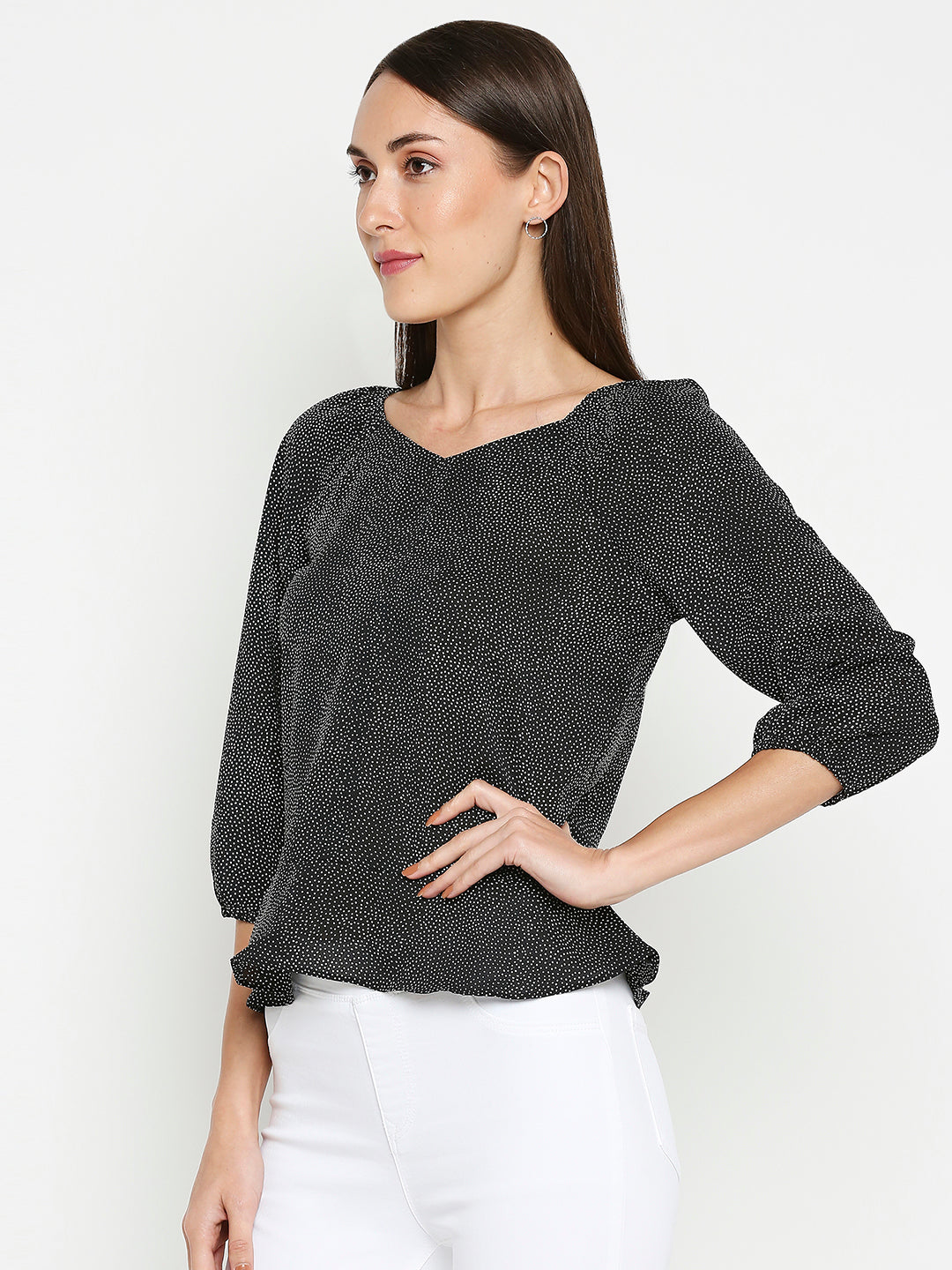 Women Black Slim Top