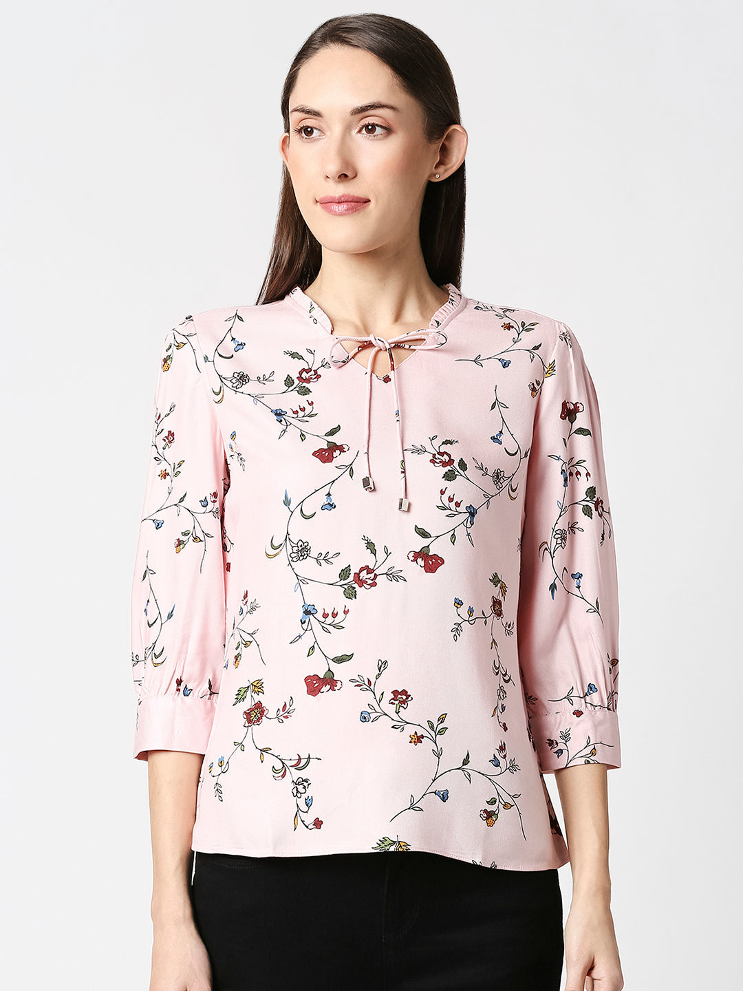 Women Soft Pink Printd Top