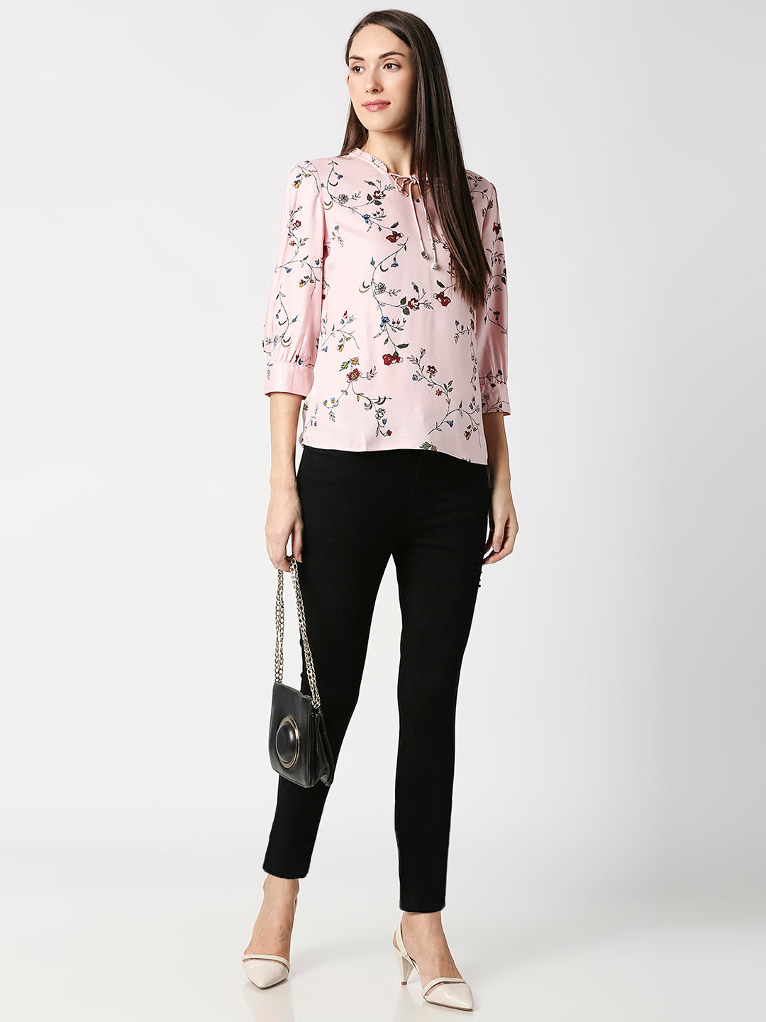 Women Soft Pink Printd Top