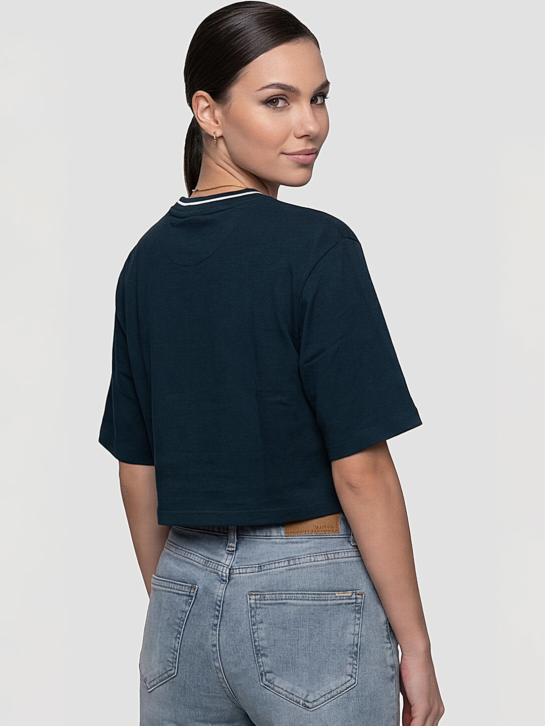 Women Airforce Graphic Print Crop Tees