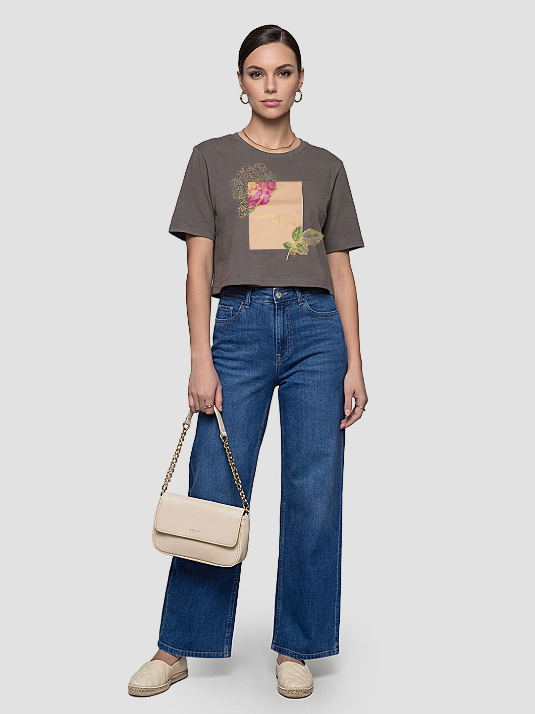 Women Dark Blue High-Rise Wide Leg Jeans