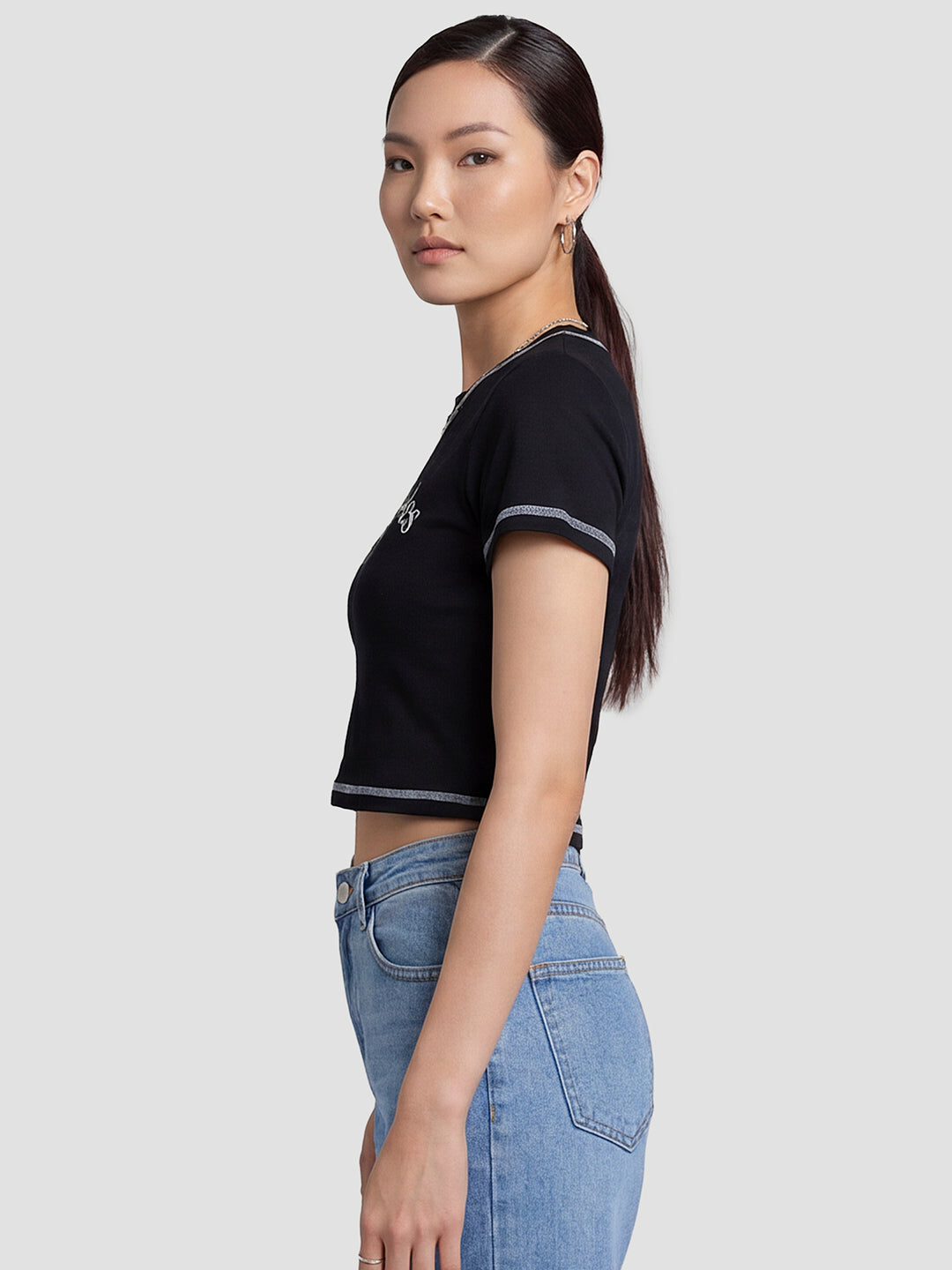 Women Black Genz Tees