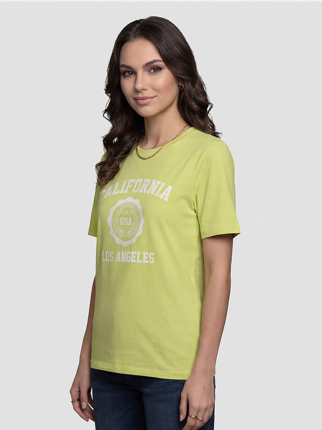 Women Light Lime Graphic T-Shirt