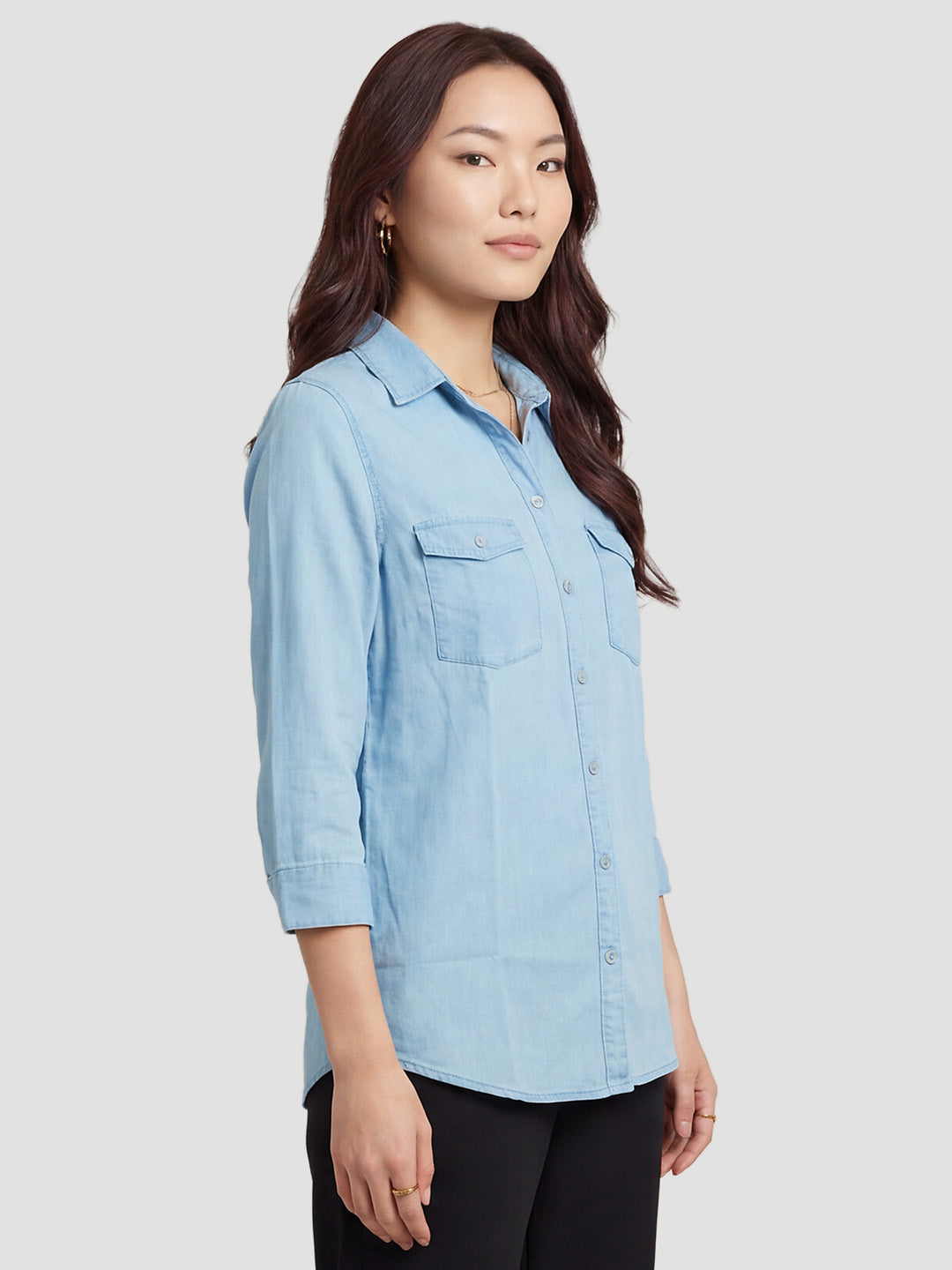 Women Light Blue Denim Shirt
