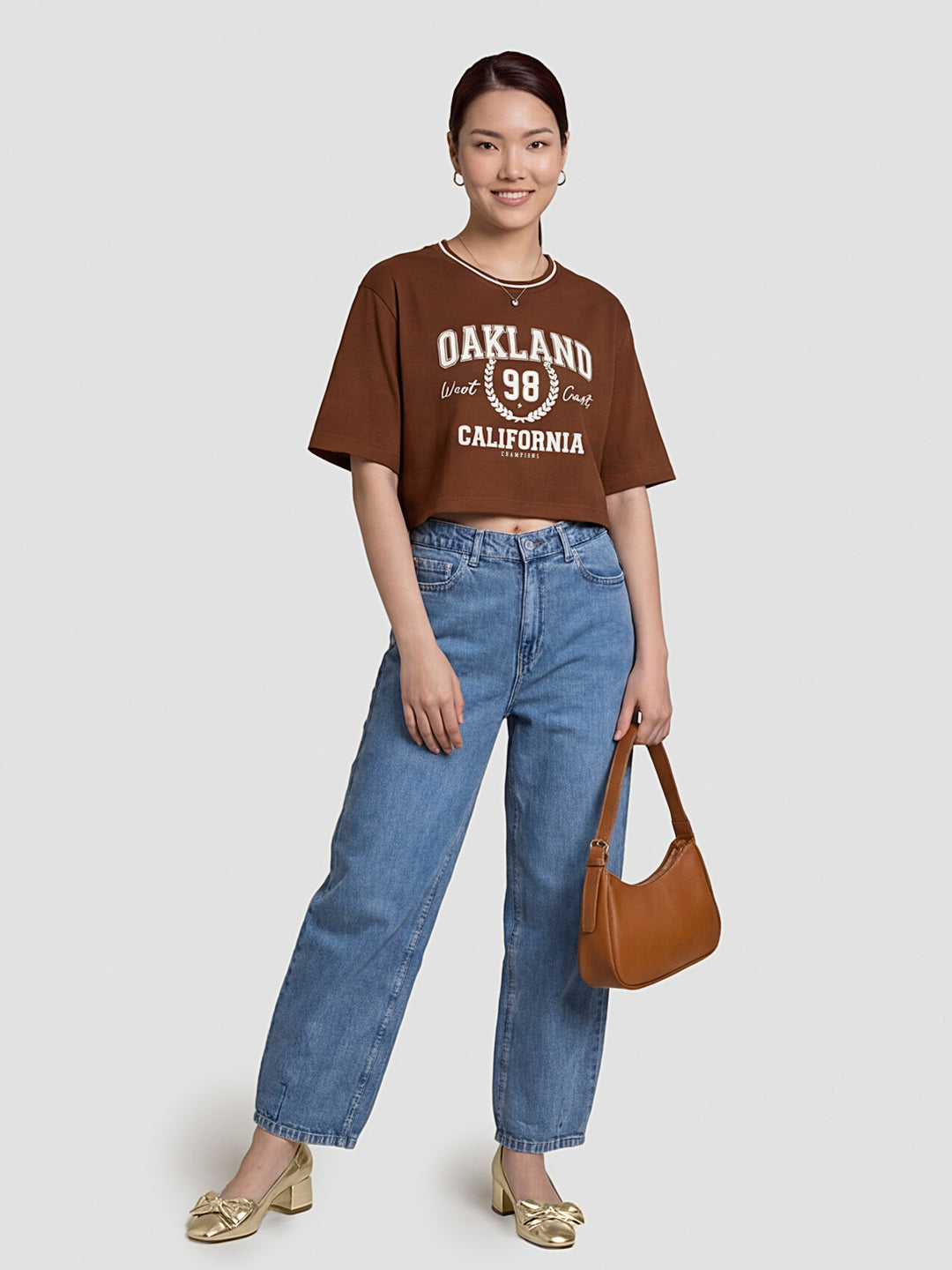 Women Sepia Crop Tees