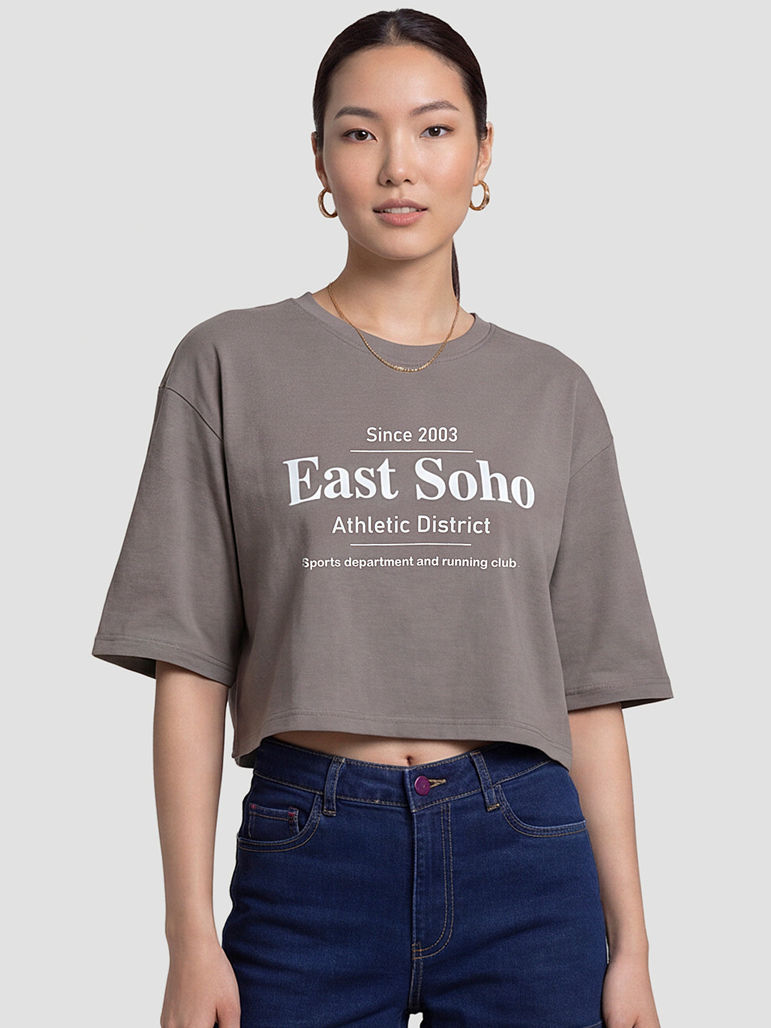 Women Oyester Graphic Crop T-Shirt