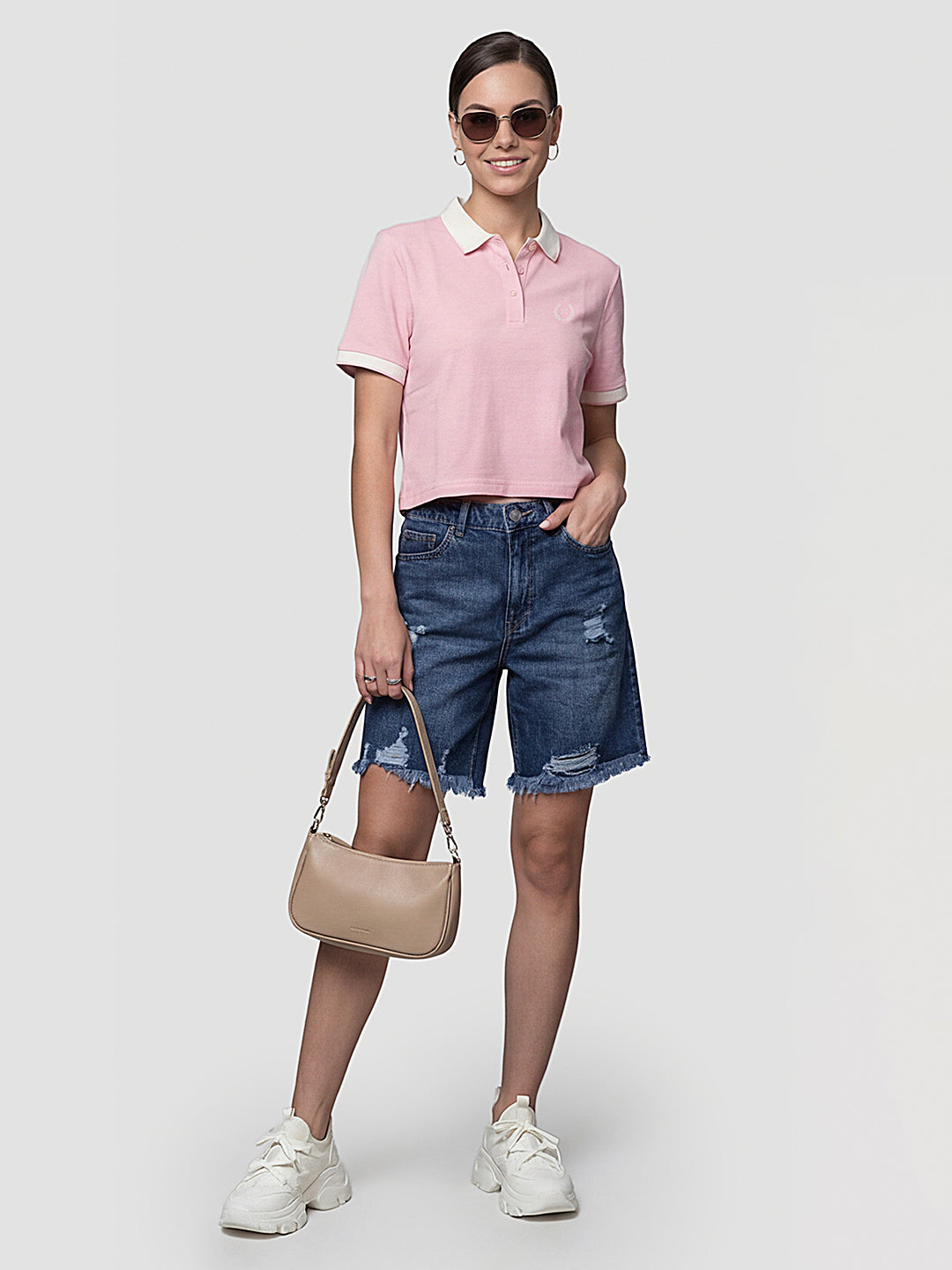 Women Pink Polo T-Shirt