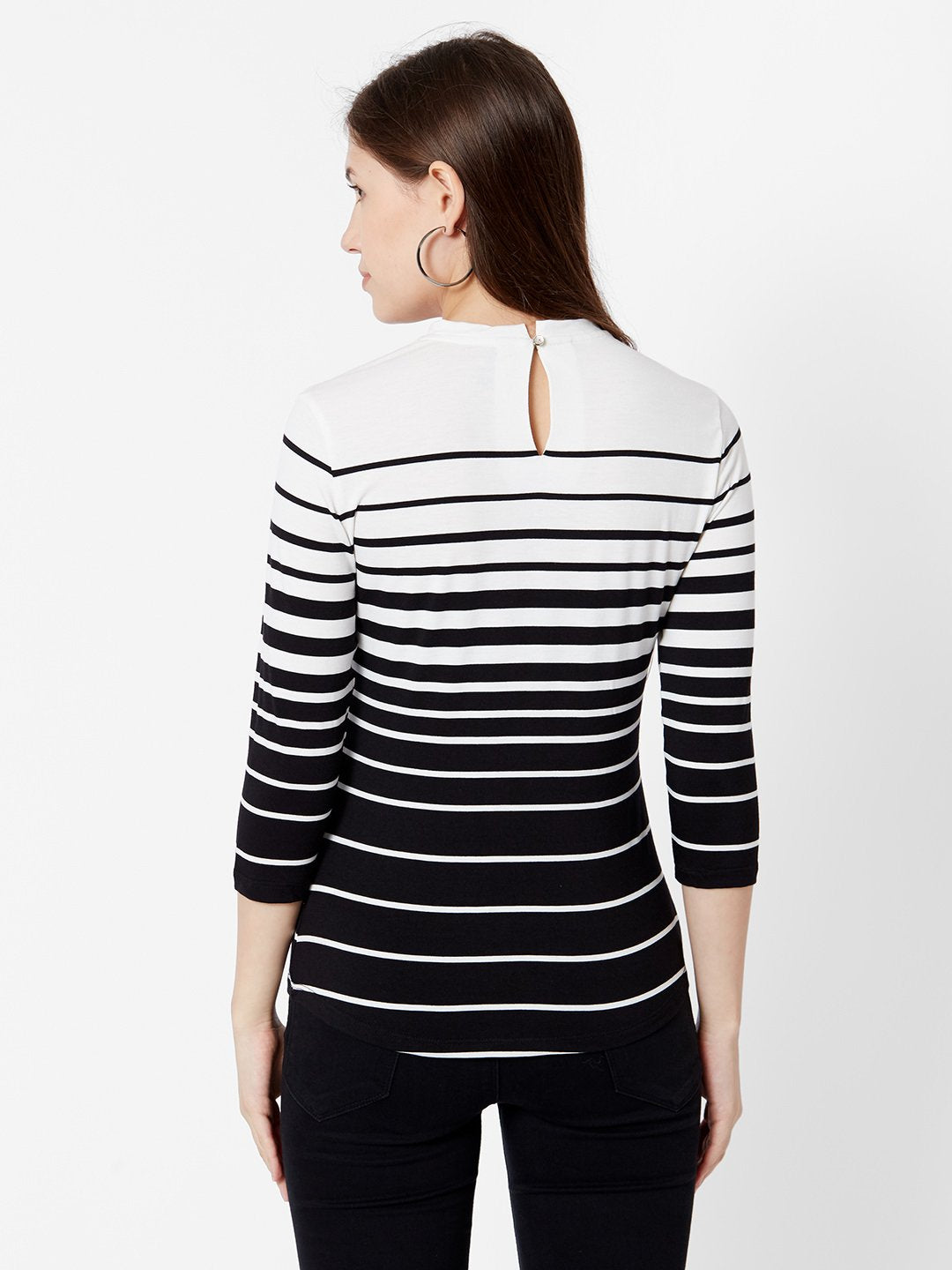 Women Black/White Stripe T-Shirt