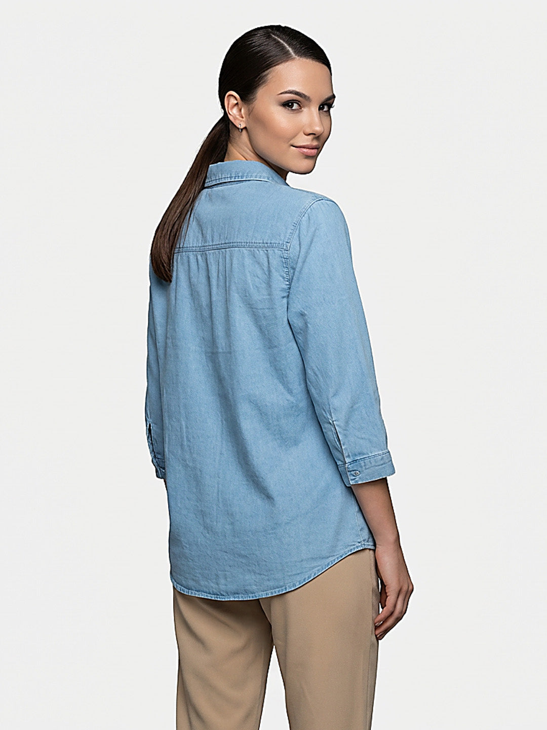 Women Light Blue Denim Shirt