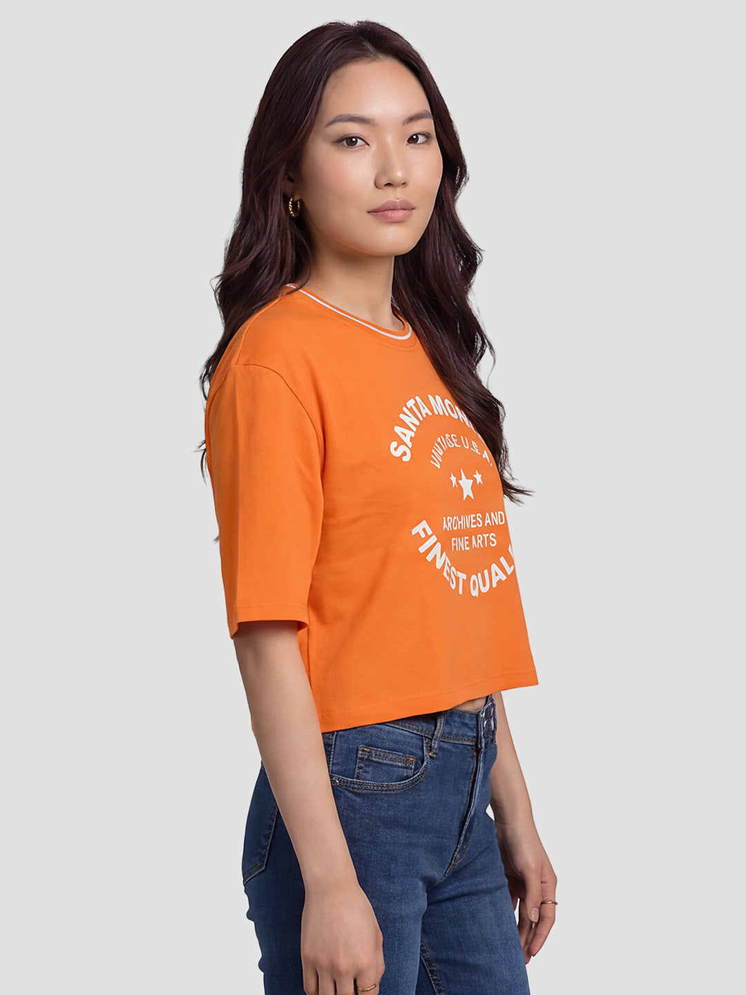 Women Autumn Glory Graphic Print Crop Tees