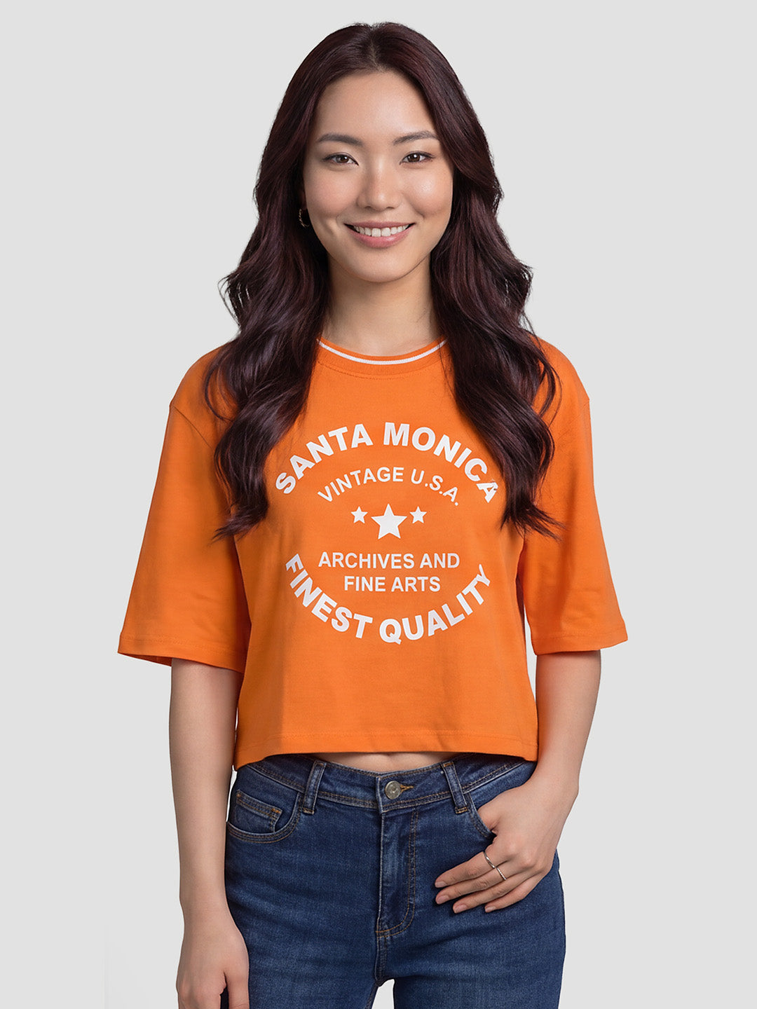 Women Autumn Glory Graphic Print Crop Tees