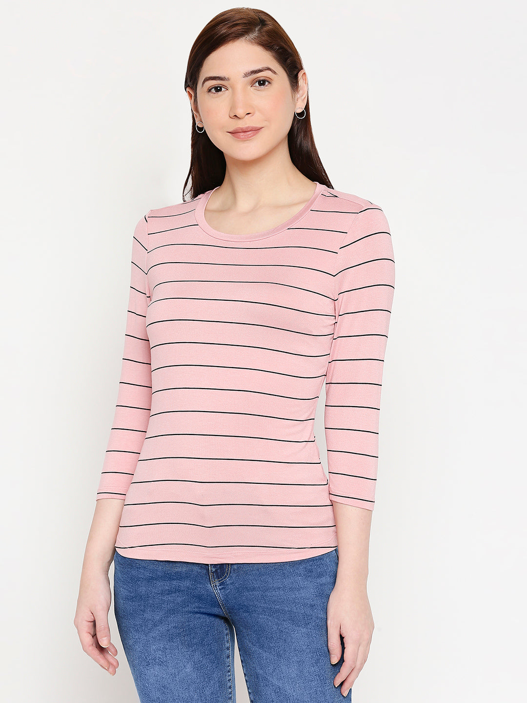 Women Blush Pink Slim T-Shirt