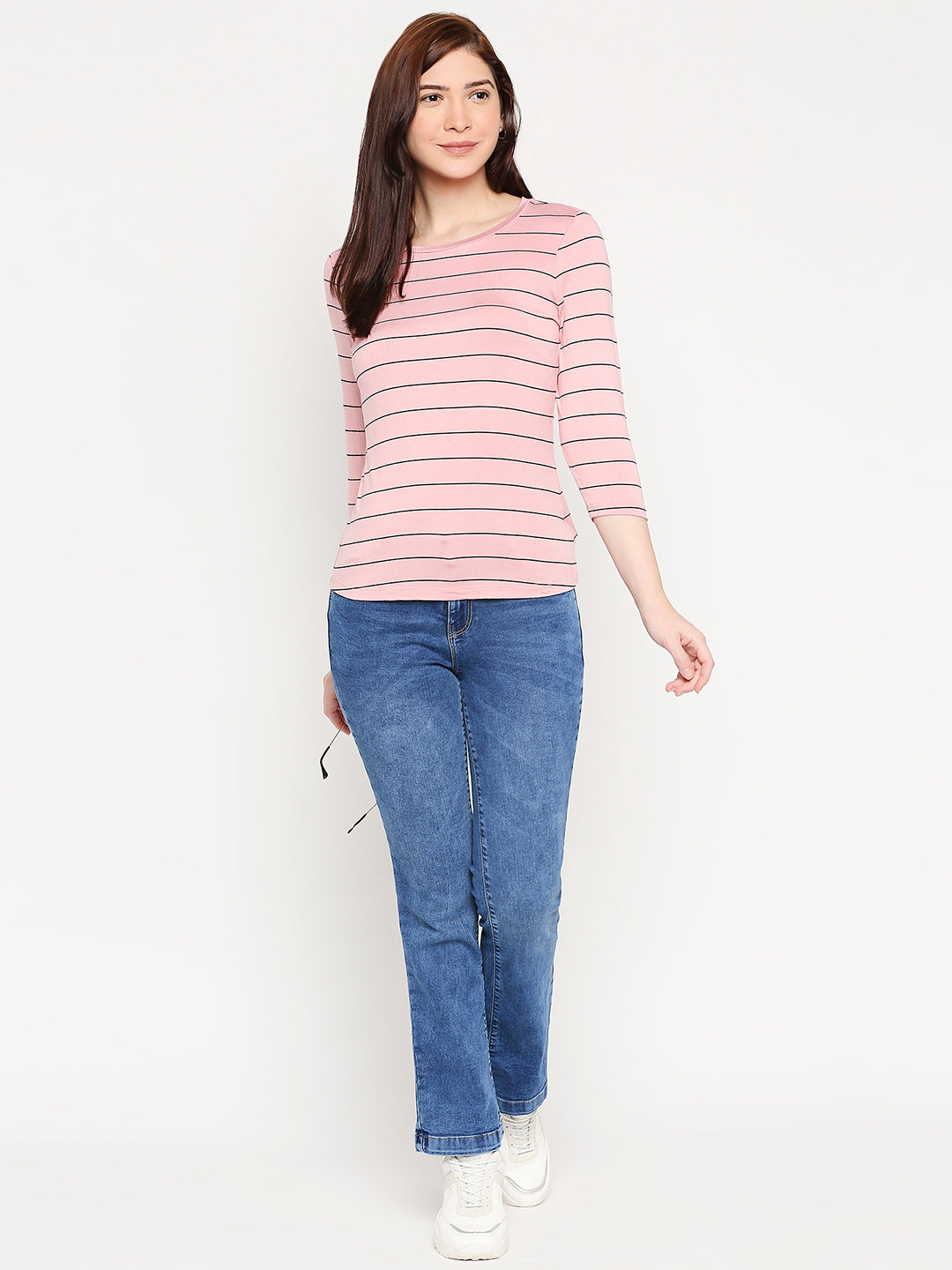 Women Blush Pink Slim T-Shirt