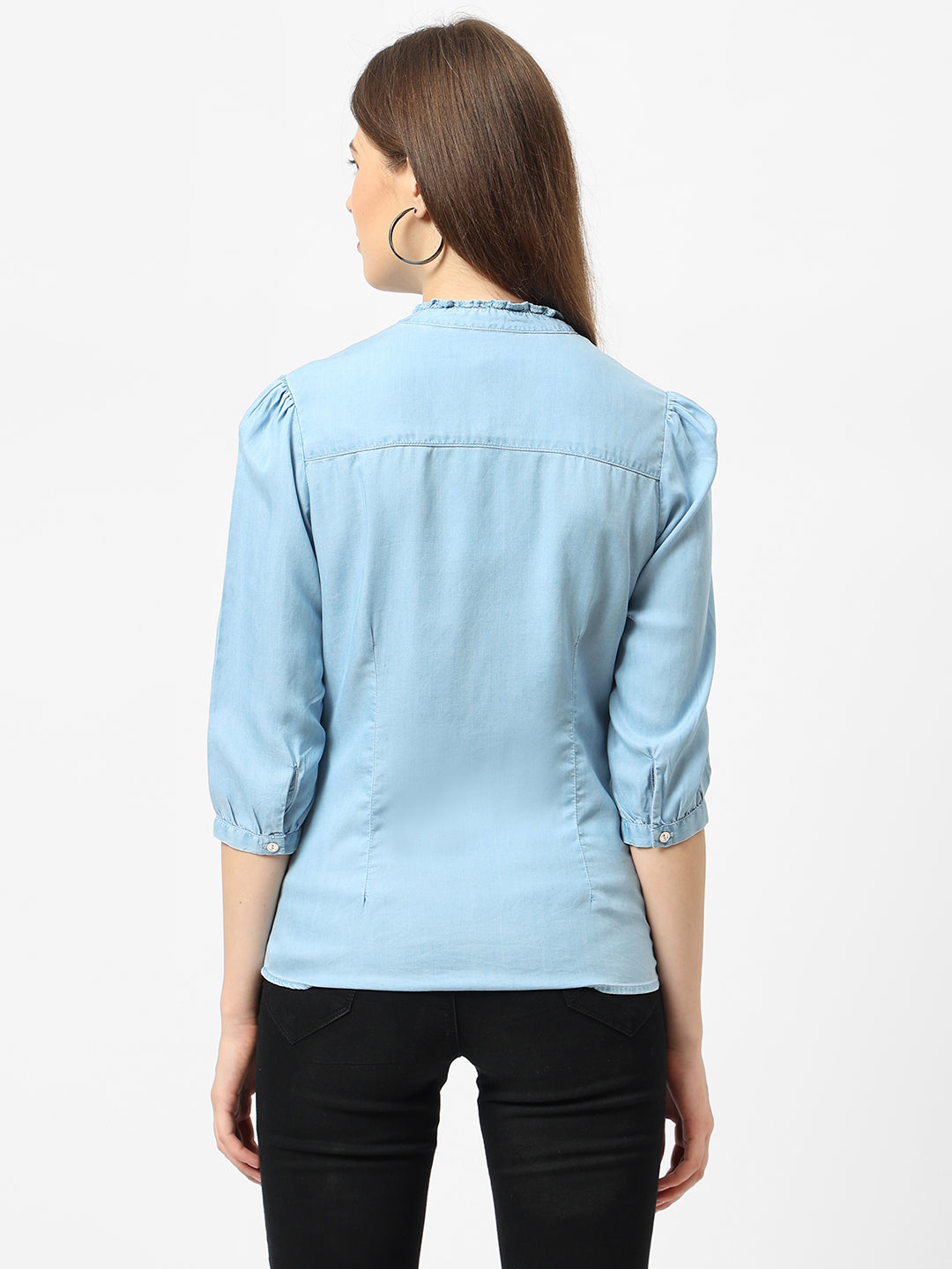 Women Light Blue Denim Shirt