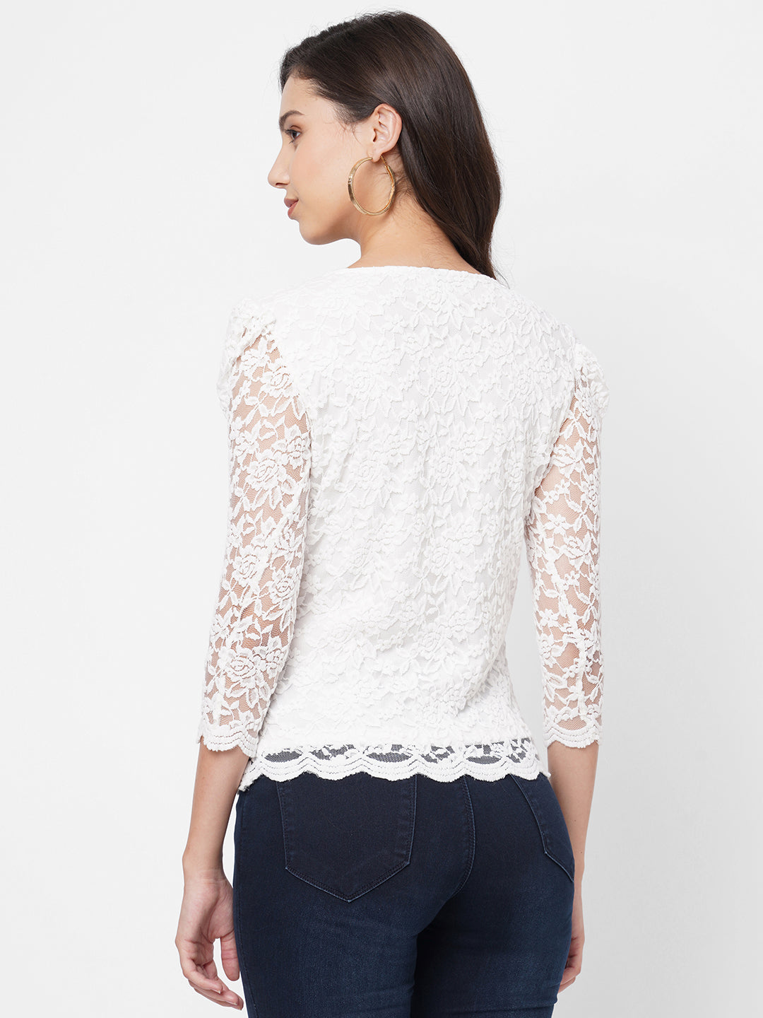 Women Off White Top