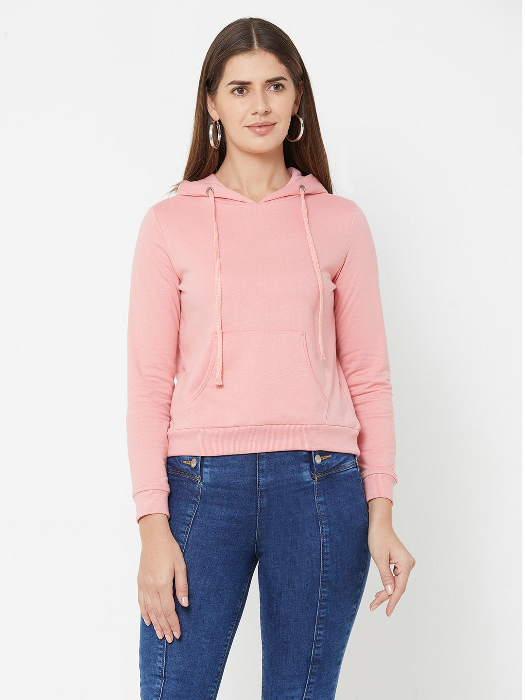 Women Coral Wovens Sweatshirt