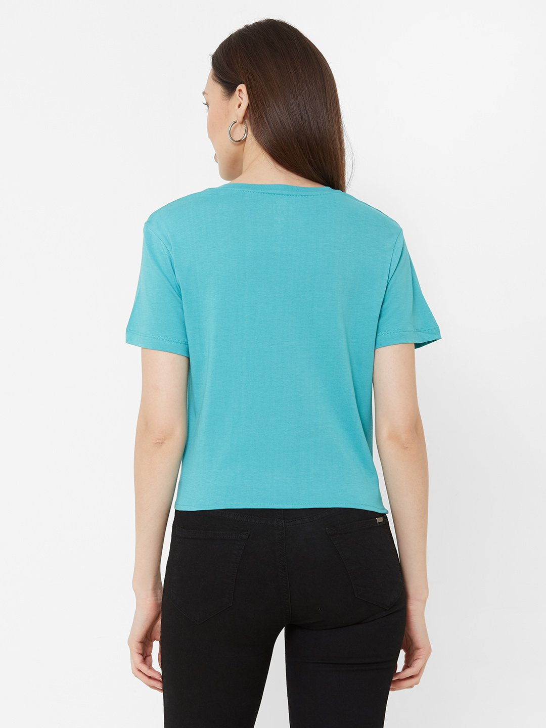 Women Green Slim Tees