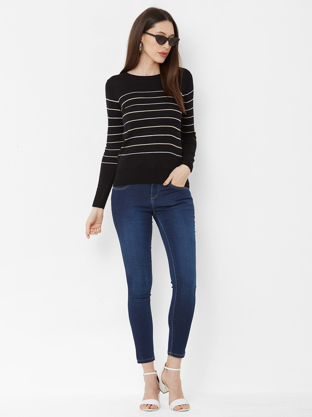 Women Black Slim Top