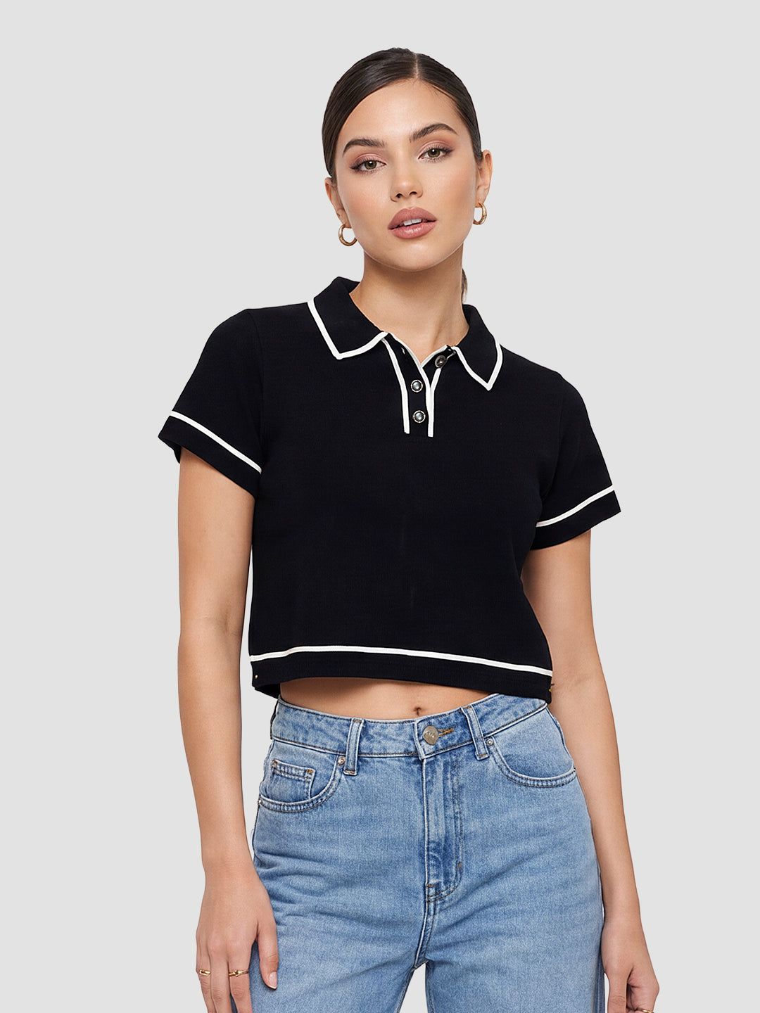 Women Black Flat Knit