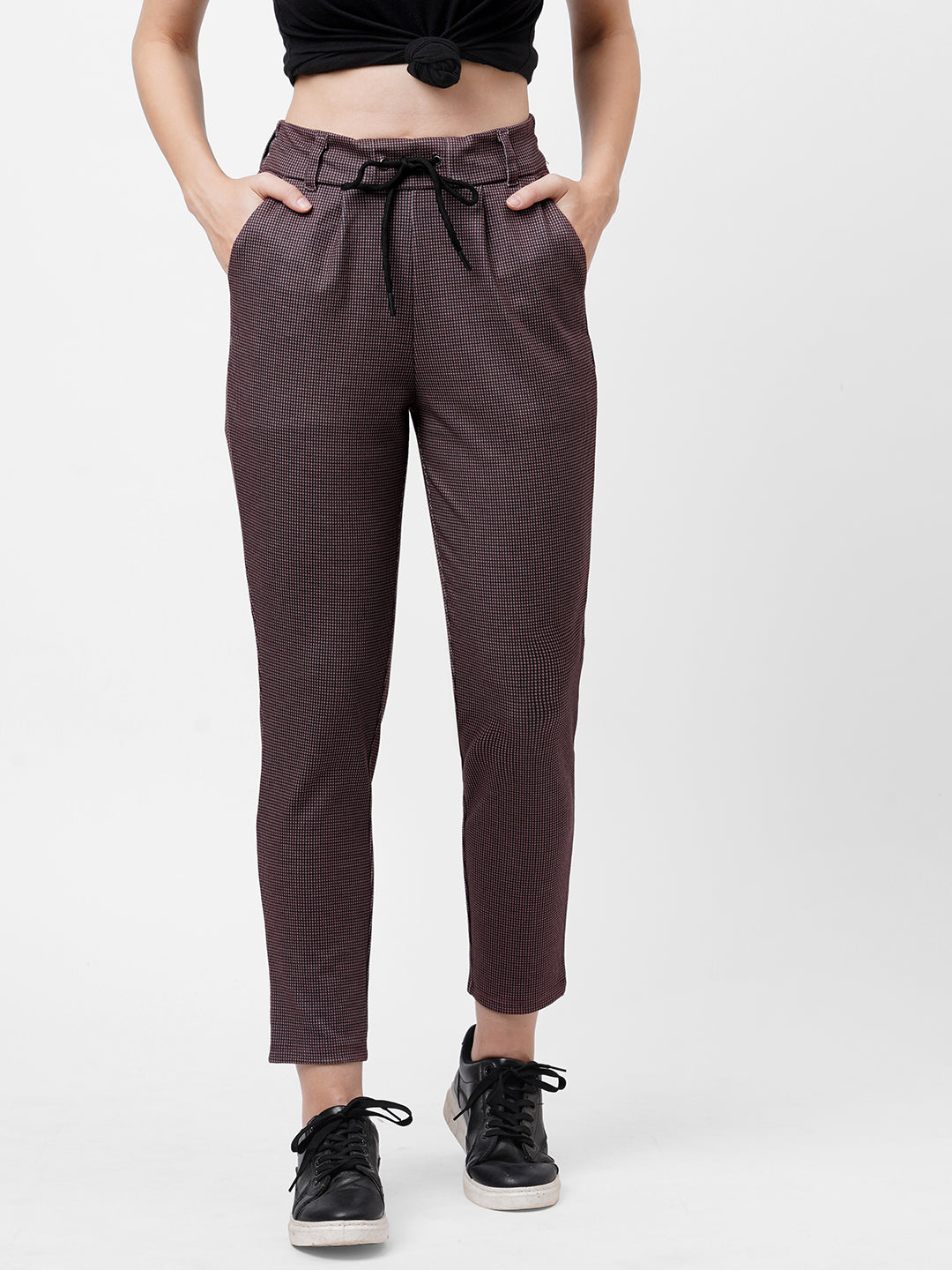 Women Black/Brick Treggings