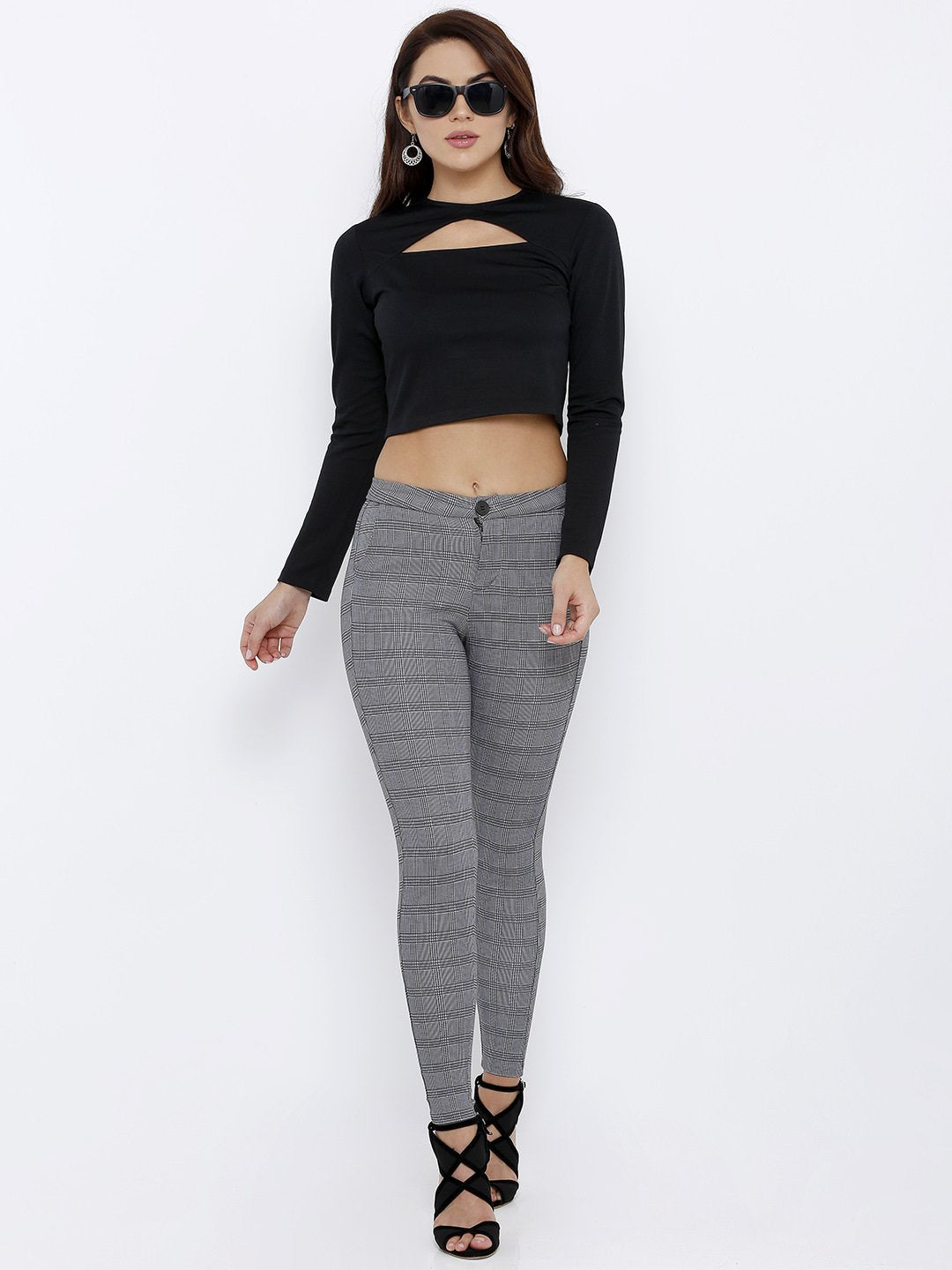 Women Grey High-Rise Skinny Treggings