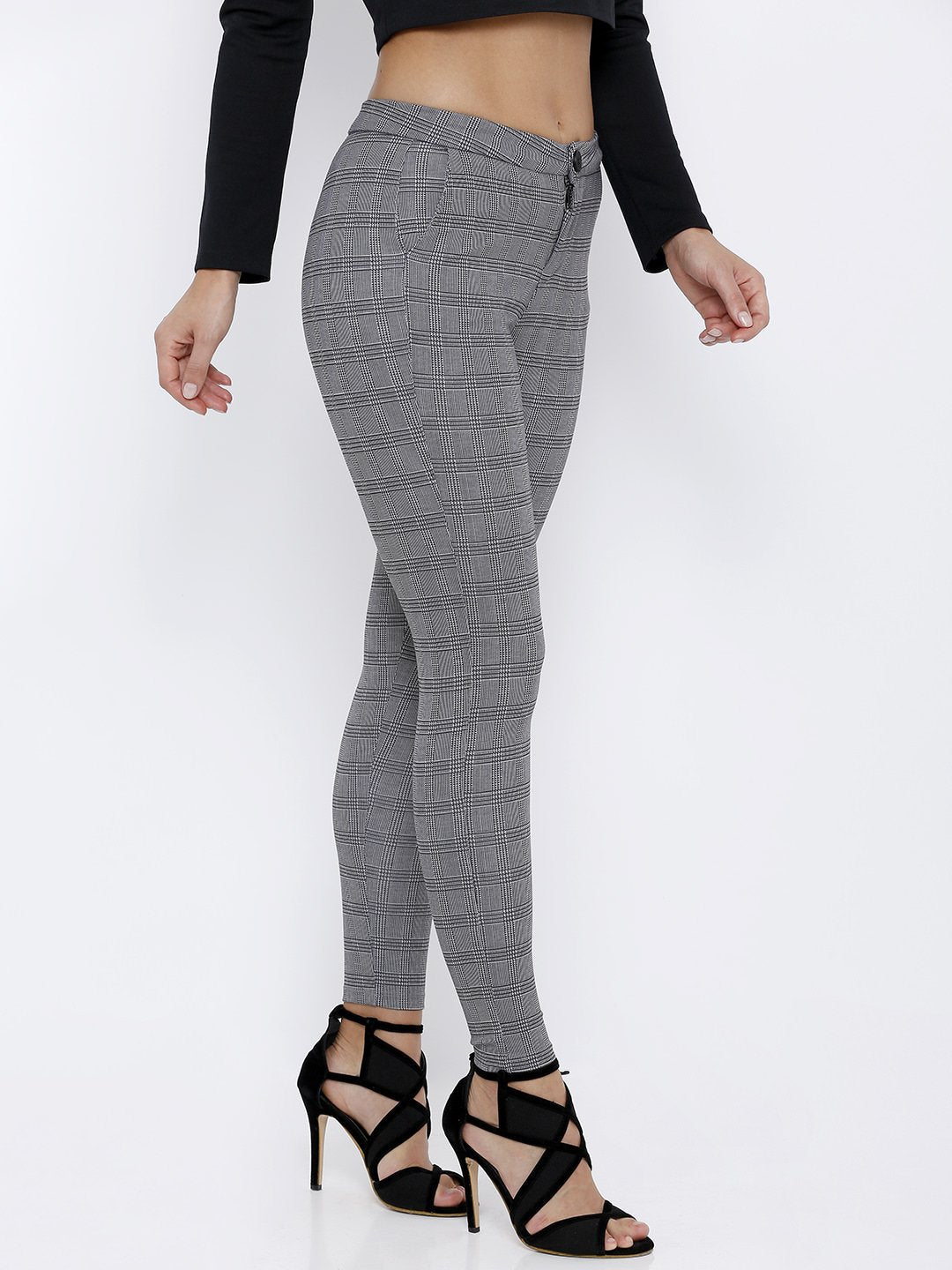 Women Grey High-Rise Skinny Treggings