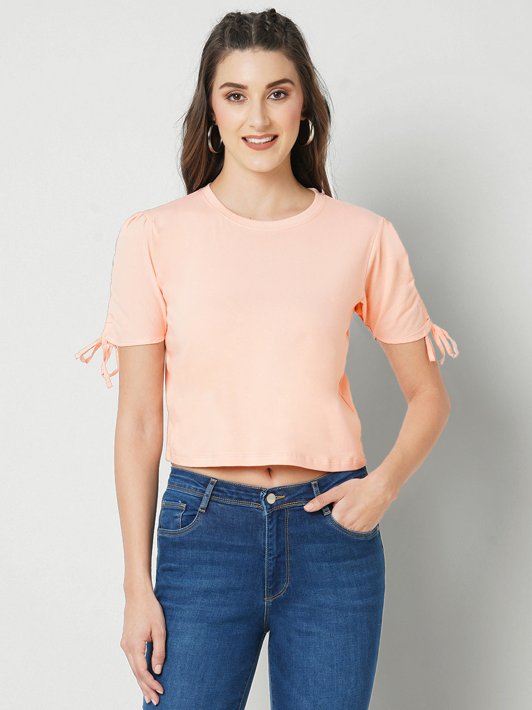 Women Papaya Smoothie Crop Tees