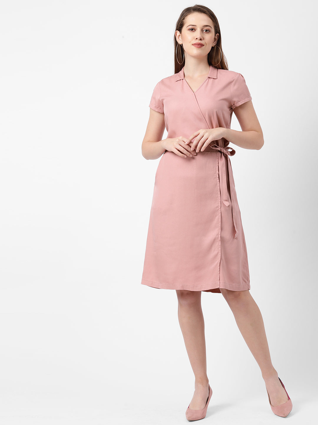 Women Blush Pink Slim Dress