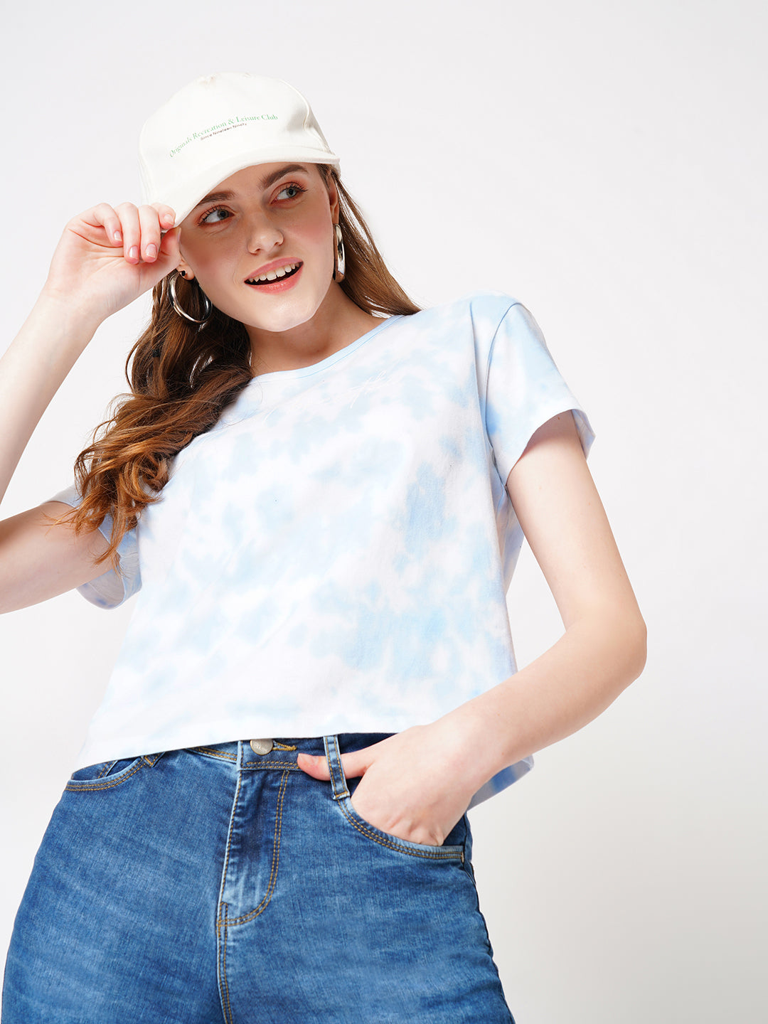 Women Sky Tie & Dye Slim T-Shirt