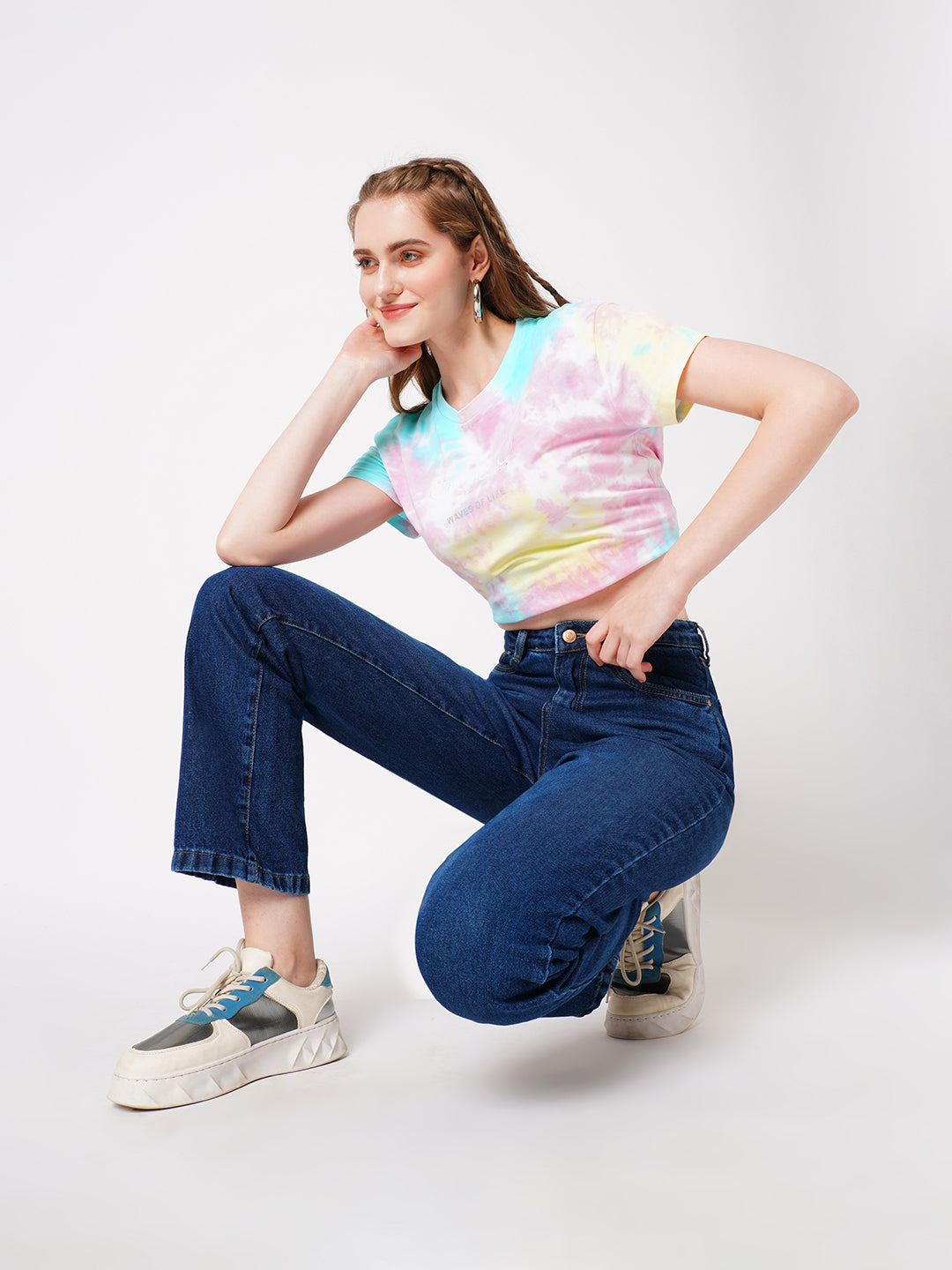 Women Blue High-Rise Straight Fit Jeans