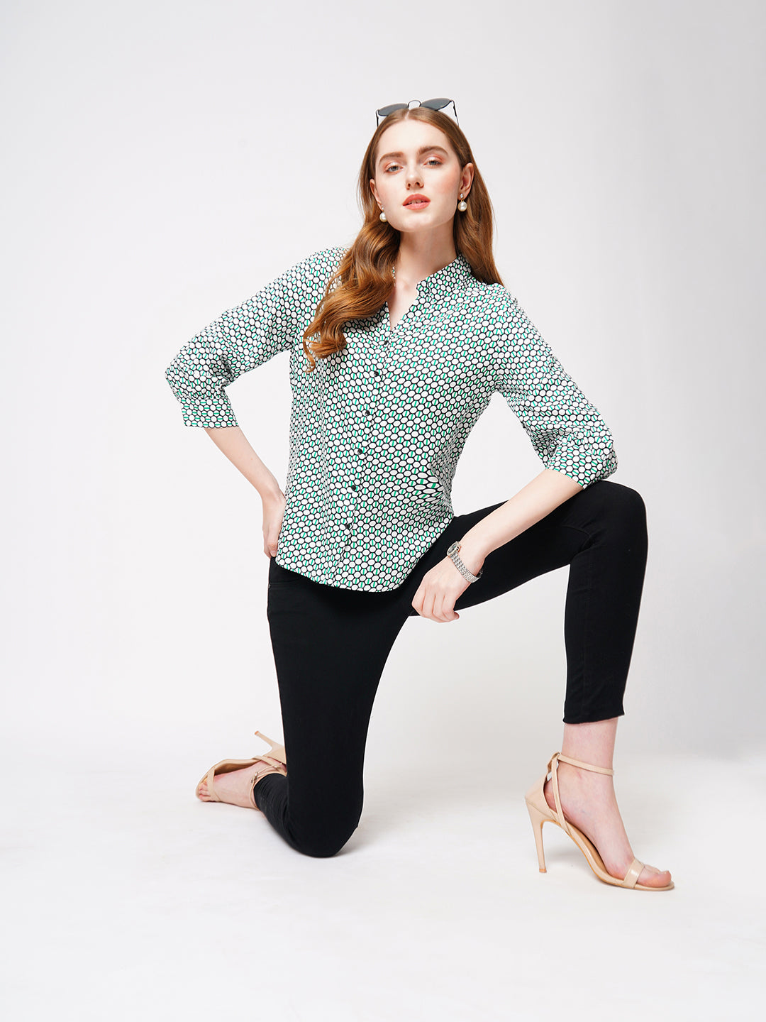 Women Geometric Print Shirt