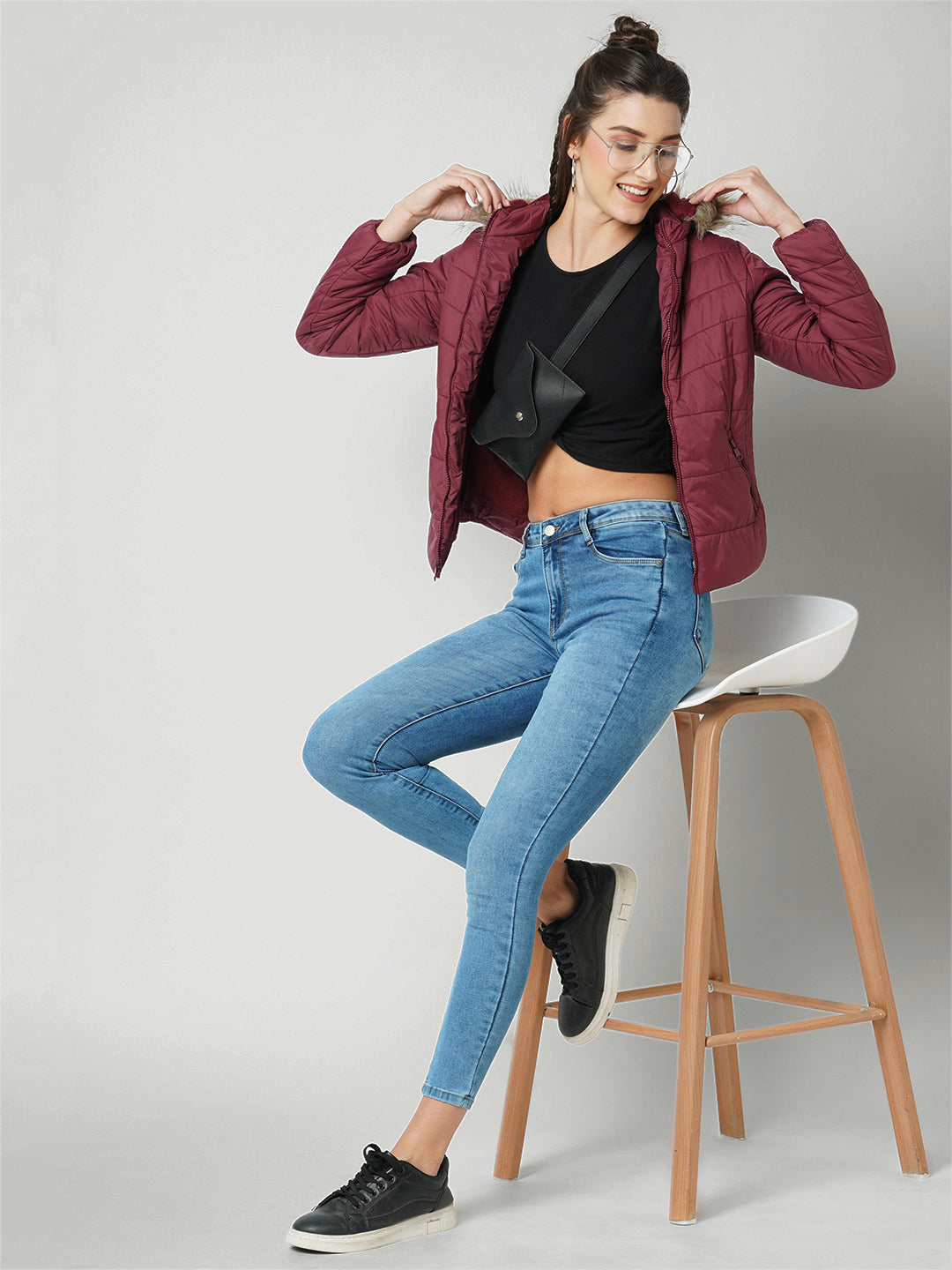 Women Mid Blue High-Rise Skinny Fit Jeans