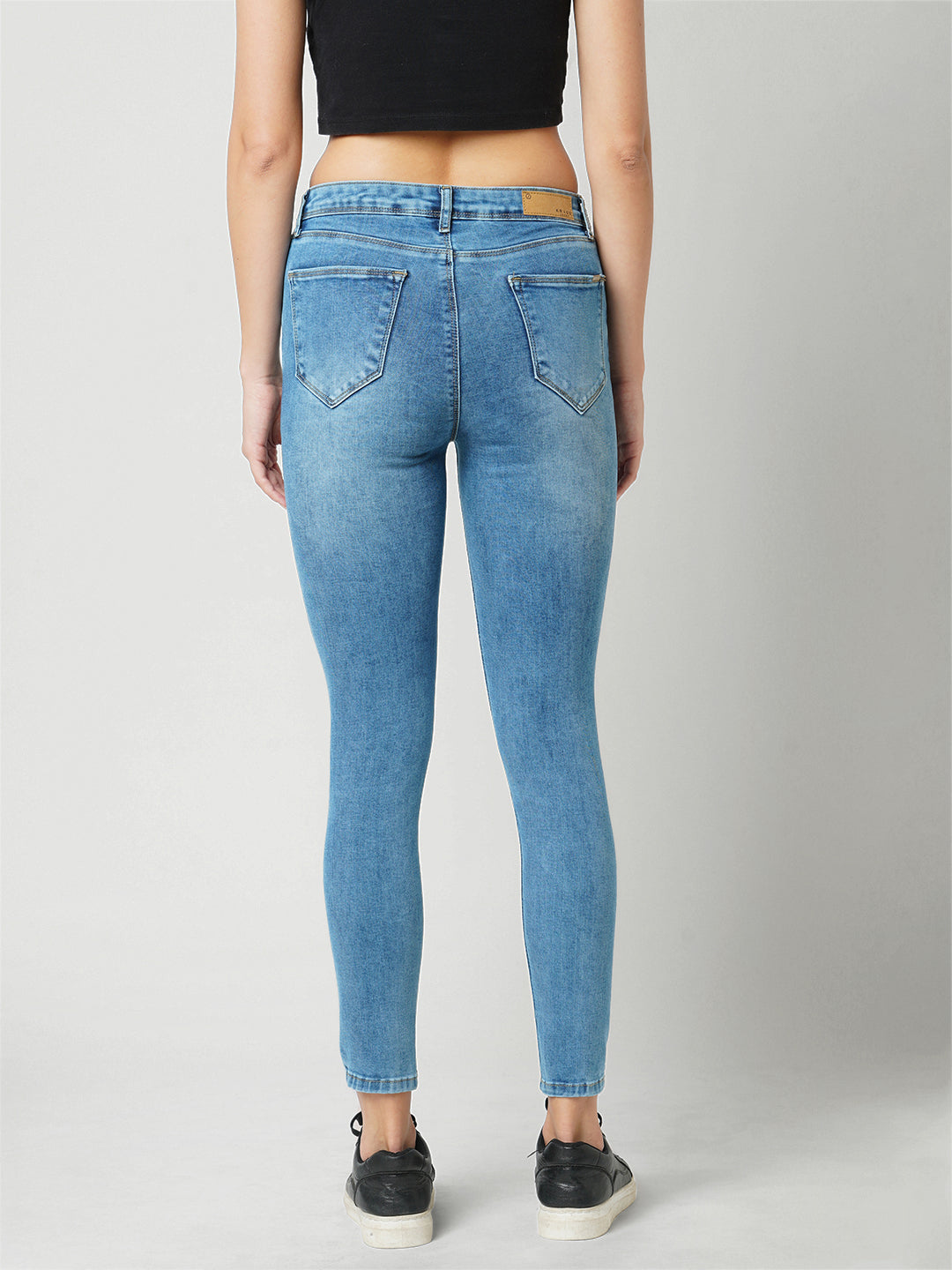 Women Mid Blue High-Rise Skinny Fit Jeans