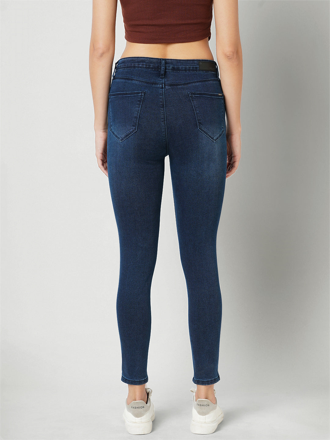 Women Dark Blue High-Rise Skinny Jeans
