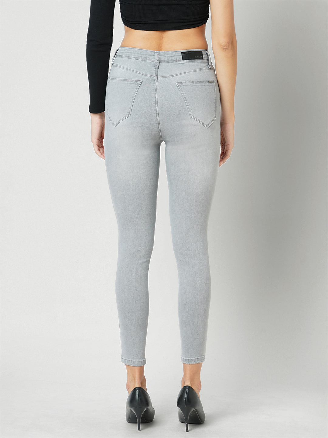 Women Grey Super High-Rise Super Skinny Jeans