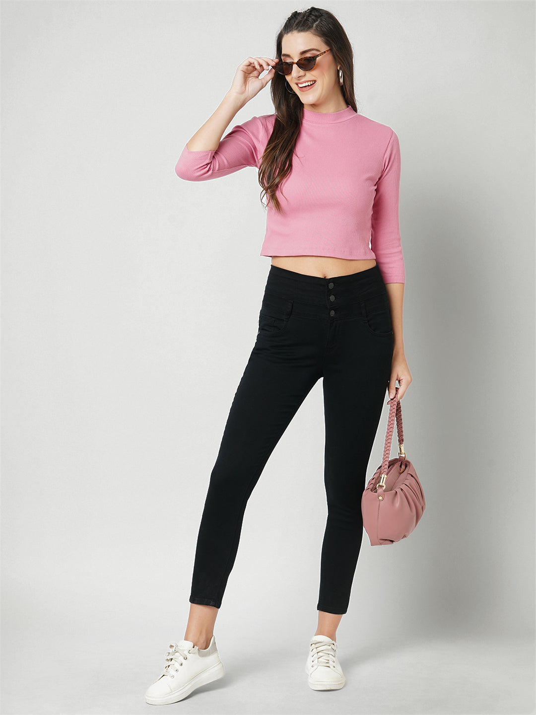 Women Black Super High-Rise Super Skinny Jeans