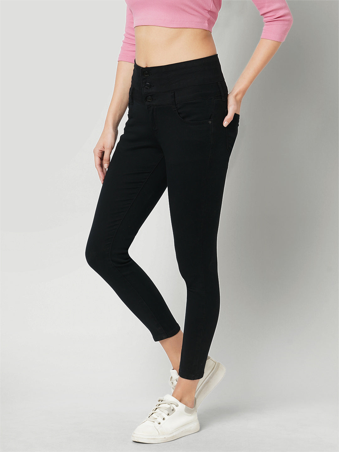 Women Black Super High-Rise Super Skinny Jeans