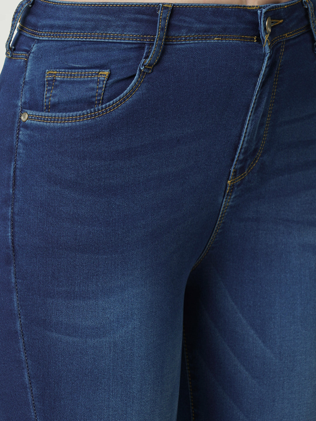Women Blue K3051 Mid Rise Skinny Jeans