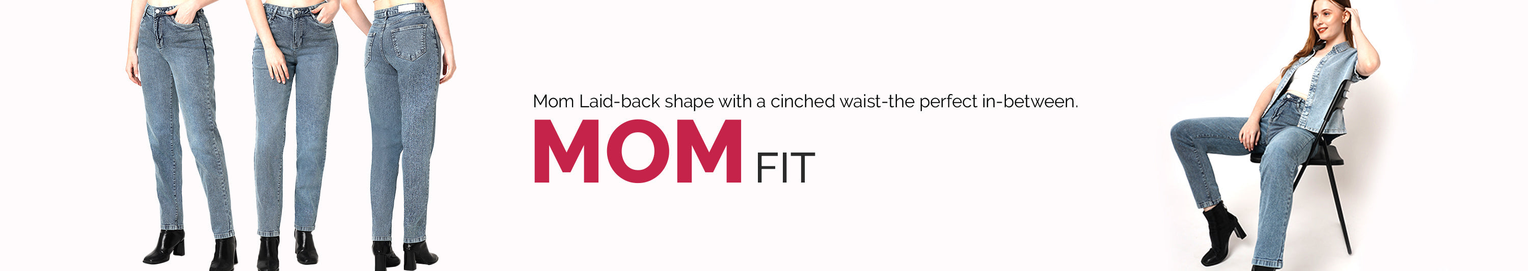 Women High Rise Mom Fit