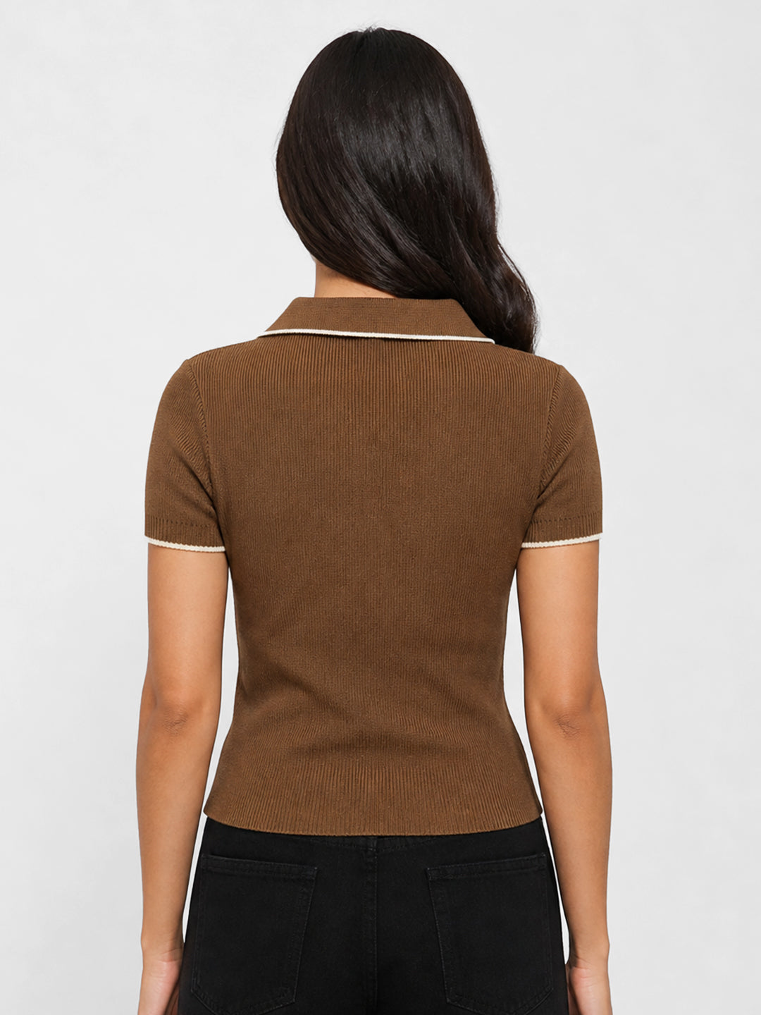 Women Sepia Slim Flat Knit