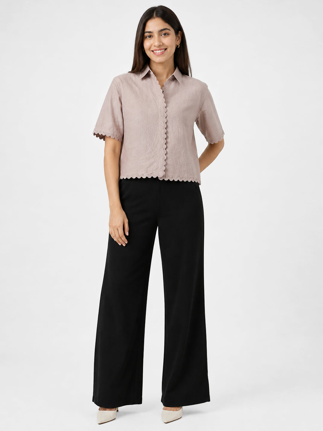Women Gray Daze Crop Shirt