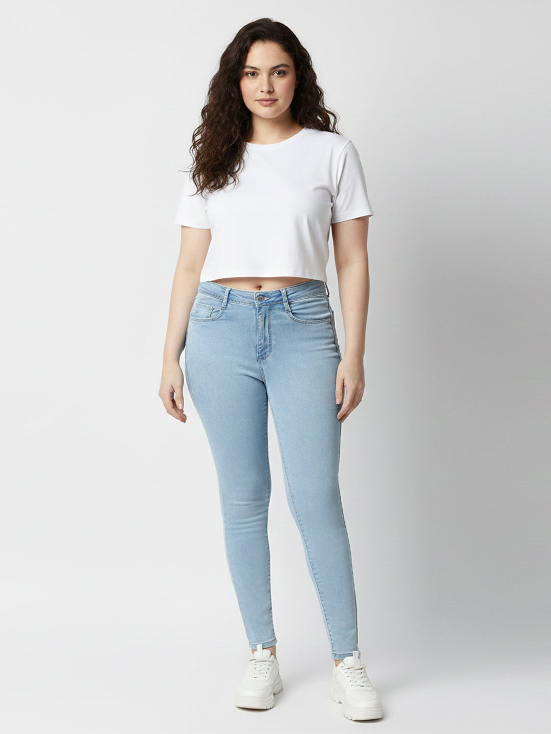 Women Blue High-Rise Skinny Jeans